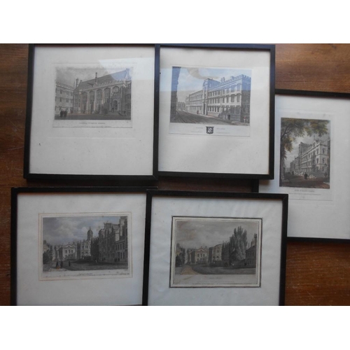 1066 - PRINTS   5 framed & glazed 19th.C. prints, Broad St. Oxford, Exeter College etc.10-20