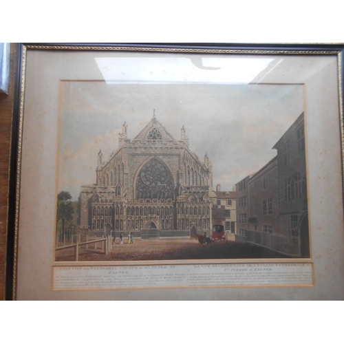 1070 - PRINT   cold. engrv. of West View St. Peters Exeter, 1801, framed & glazed30-50