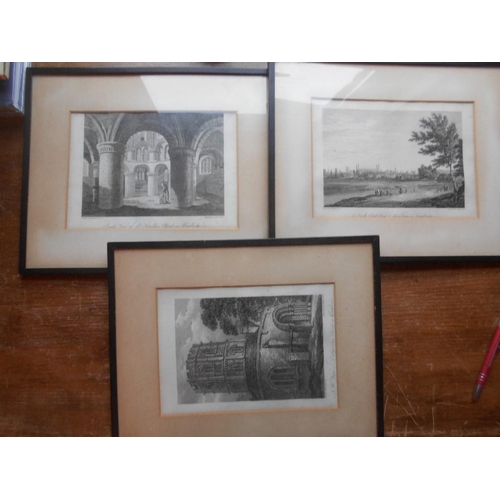 1073 - PRINTS  3 19th.C. prints of Cambridge, 2 by T. Hearne & 1 by W. Alexander, framed & glazed10-20