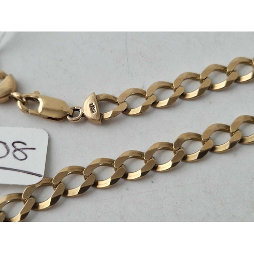 108 - A CURB LINK NECK CHAIN 9CT 21 INCH 26.2 GMS