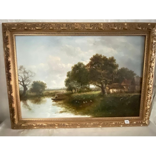 1114 - Joseph Thors - Extensive river landscape with figure in print, 24