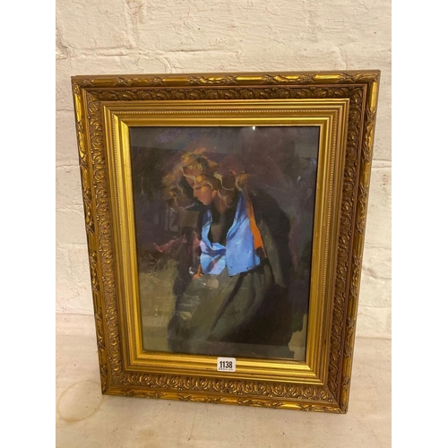 1138 - ROBERT LENKEWICZ � Study Of Lisa (Mixed medium). 15 x 11.5. Inscribed on reverse