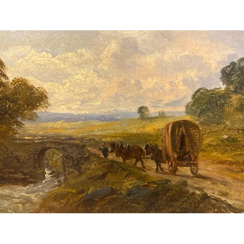 1139 - W.M.DURY � Wagon and Horse in Landscape.8 x 16