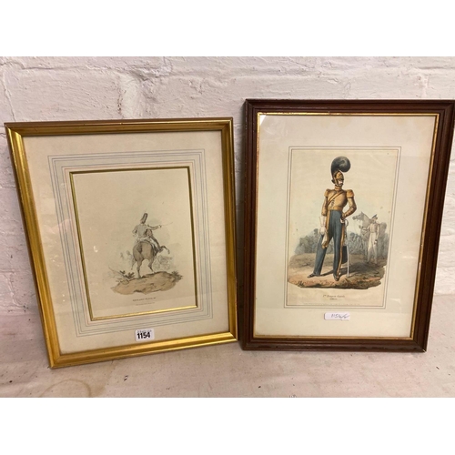 1154 - Two Antique MILITARY Prints