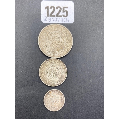 1225 - Egyptian silver coins 26g