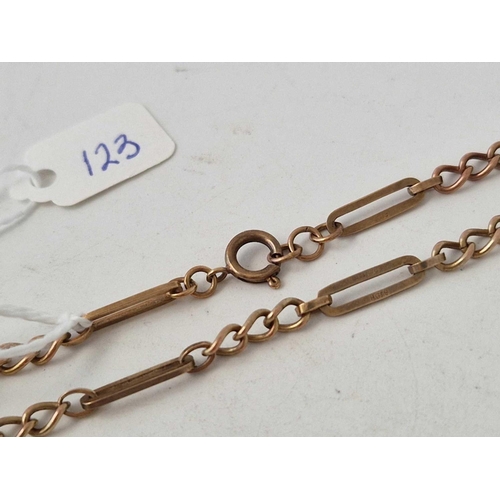 123 - A bar link bracelet 9ct 7 inch 5.4 gms