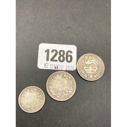 1286 - Shilling 1826 + 1836 + six penny 1834