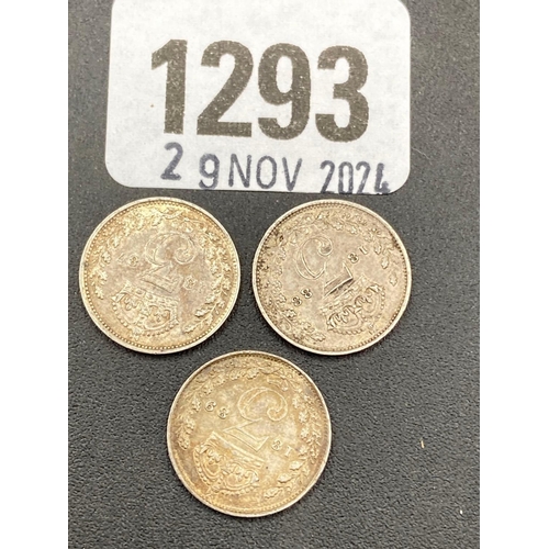 1293 - Silver 3d 1887, 1888, 1889, better grade