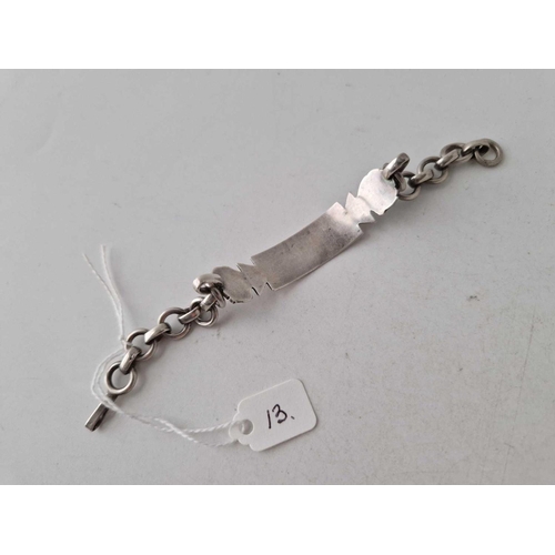 13 - A military silver bracelet dated 1944 8 inch 25 gms