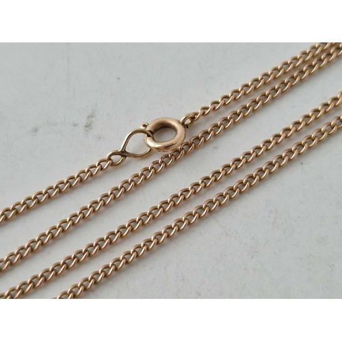 14 - A rose gold neck chain with bolt clasp 18 inch 3.1 gms