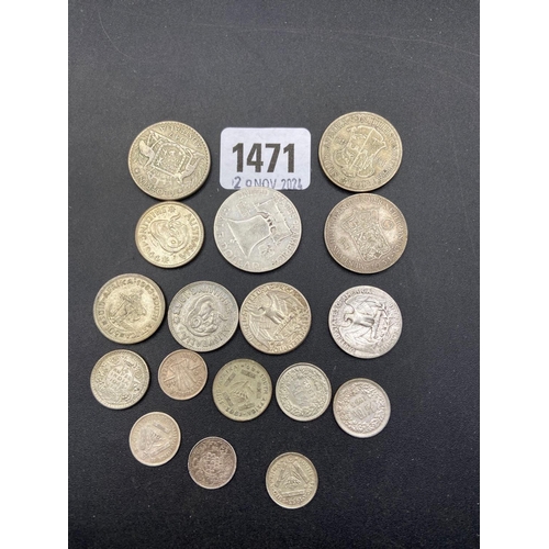 1471 - Mixed foreign silver coins 89 g