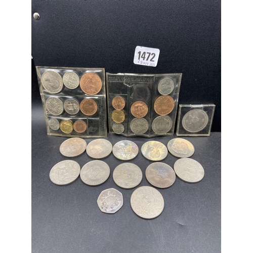 1472 - x2 1953 plastic sets plus other coins