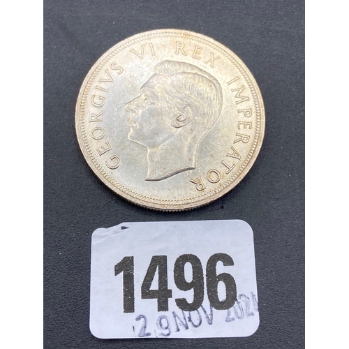 1496 - South Africa silver crown 1947 high grade