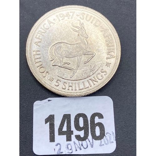 1496 - South Africa silver crown 1947 high grade