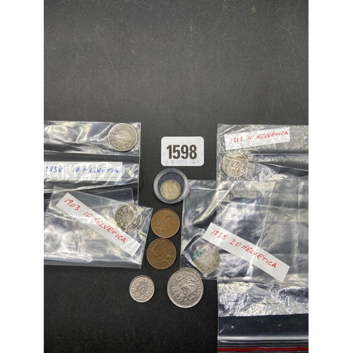 1598 - One bag of Dutch coins to include 1855/1903 interesting old coins