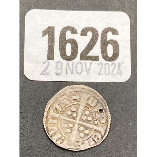 1626 - Medieval silver penny (hole)