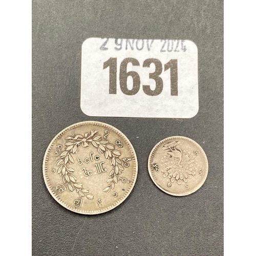 1631 - Siamese silver coins (2) 7g