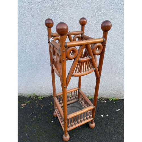 1713 - An Arts and Crafts stick stand with copper base