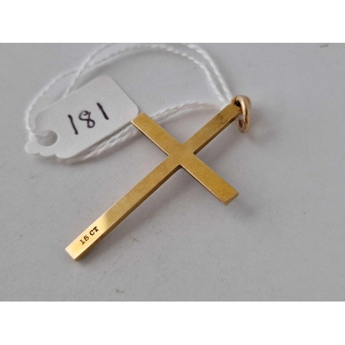 181 - A large pearl cross 15ct gold 45mm 4 gms