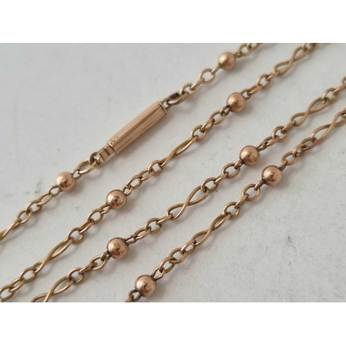 260 - A Edwardian rose gold fancy link neck chain 9ct 17 inch 4.9 gms