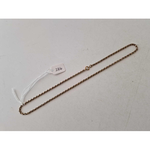 286 - A antique belcher link neck chain 9ct 15 inch 6.7 gms