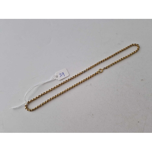 29 - A belcher link neck chain 9ct 16 inch 7.6 gms