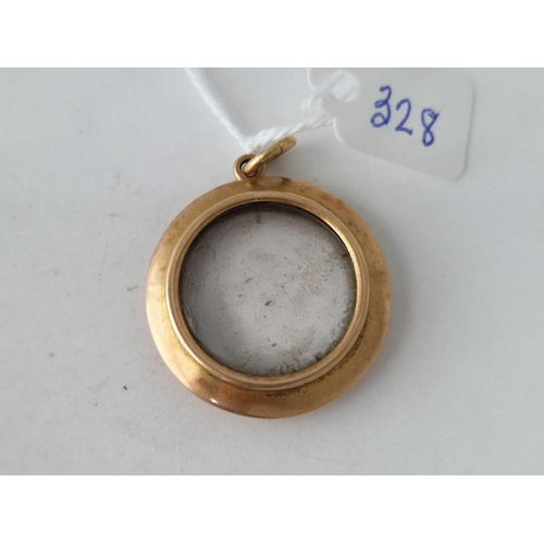 328 - A 19th CENTURY PENDANT LOCKET 15CT GOLD 9.4 GMS