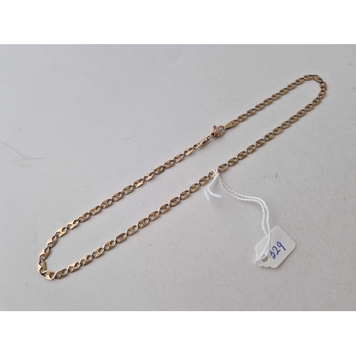 329 - A FANCY NECK CHAIN 9CT 16 INCH 8.7 GMS