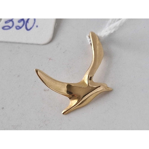 330 - A bird pendant 18ct gold 1.6 gms