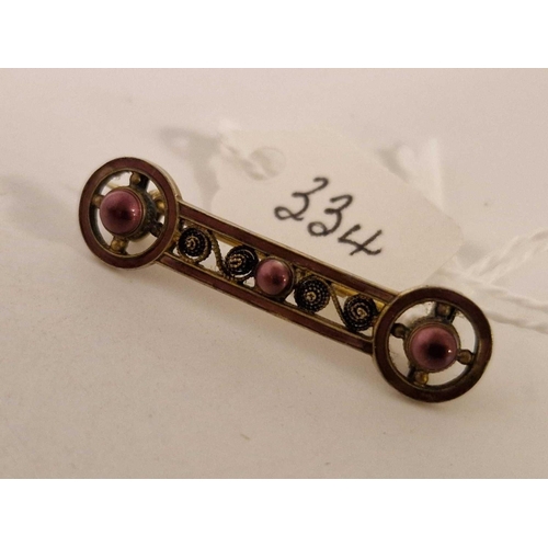 334 - A silver and enamel bar brooch