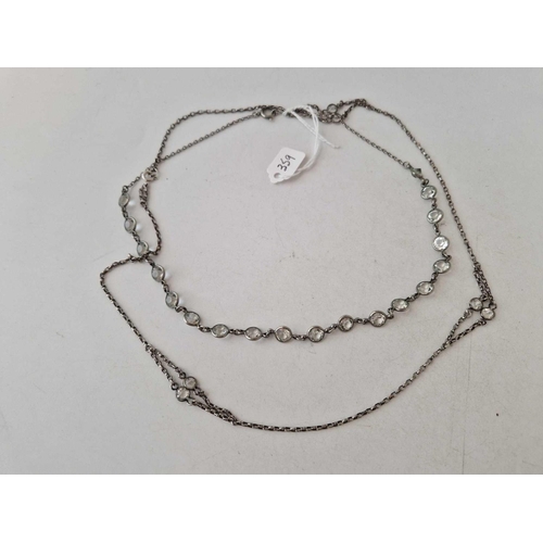 359 - Two Edwardian silver and paste necklaces 24 and 18 inches