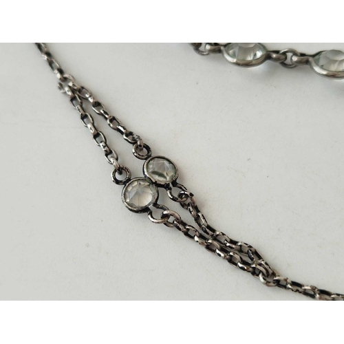 359 - Two Edwardian silver and paste necklaces 24 and 18 inches