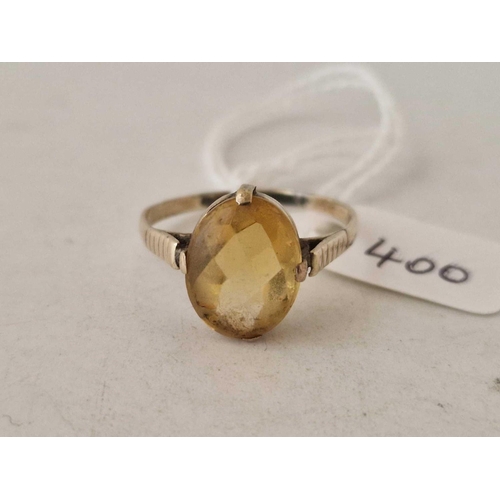 400 - A 8ct .333 citrine gents ring size X 3.2 gms