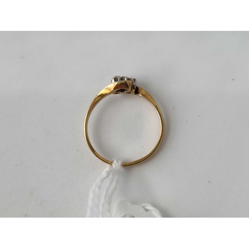 426 - A two diamond ring 18ct gold size N 1.9 gms