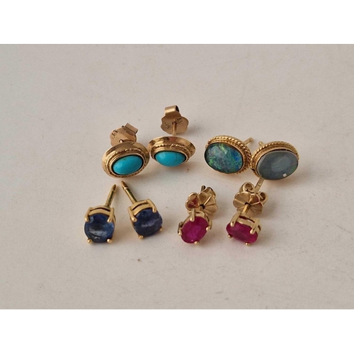 433 - A BAG OF ASSORTED GEM SET EARRINGS 6.3 GMS