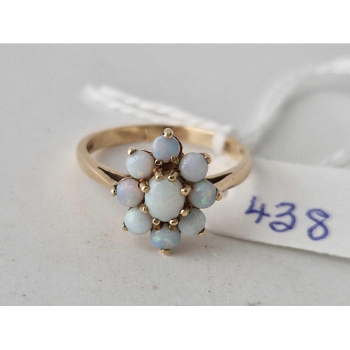 438 - A opal ring 9ct size R 2.6 gms