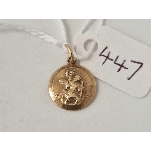 447 - A St Christopher charm 9ct 1.8 gms