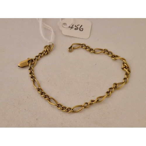 456 - A 9ct bracelet AF catch 7.5 inch 5 gms