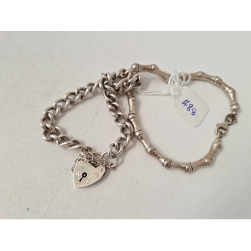 488 - Two silver bracelets 7 inch 32 gms