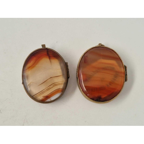 497 - Two polished agate lockets