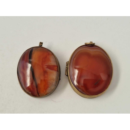 497 - Two polished agate lockets