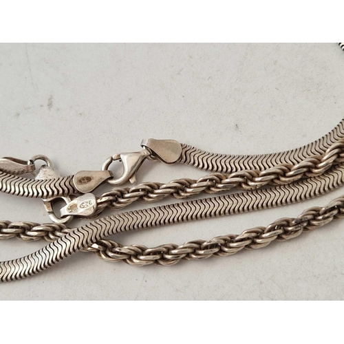 498 - Two silver neck chains 35 gms