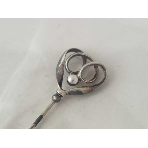 502 - Art Nouveau Charles Horner silver hat pin, hallmarked Chester 1923