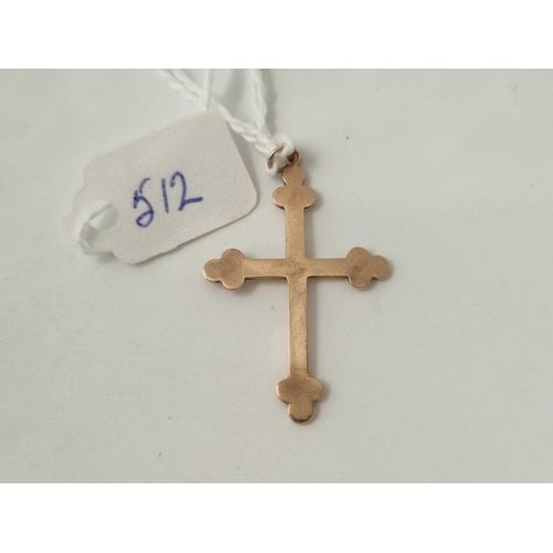 512 - A cross pendant 9ct 1.7 gms