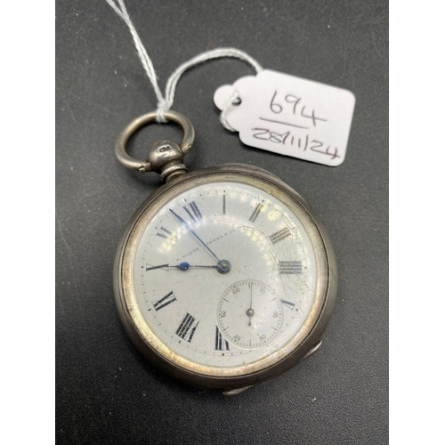 694 - A gents KUMER silver pocket watch