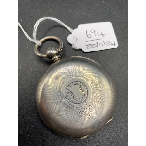 694 - A gents KUMER silver pocket watch