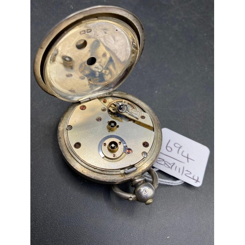 694 - A gents KUMER silver pocket watch