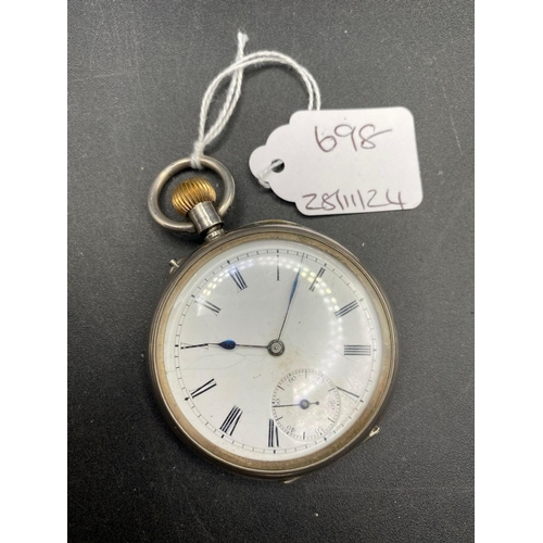 698 - A SILVER British Government pocket watch by DENT W/O