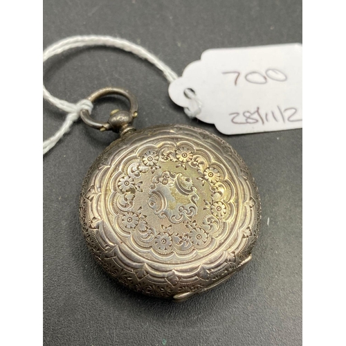 700 - A small silver pocket watch