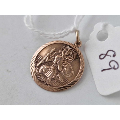 89 - A St Christopher pendant 9ct 2 gms